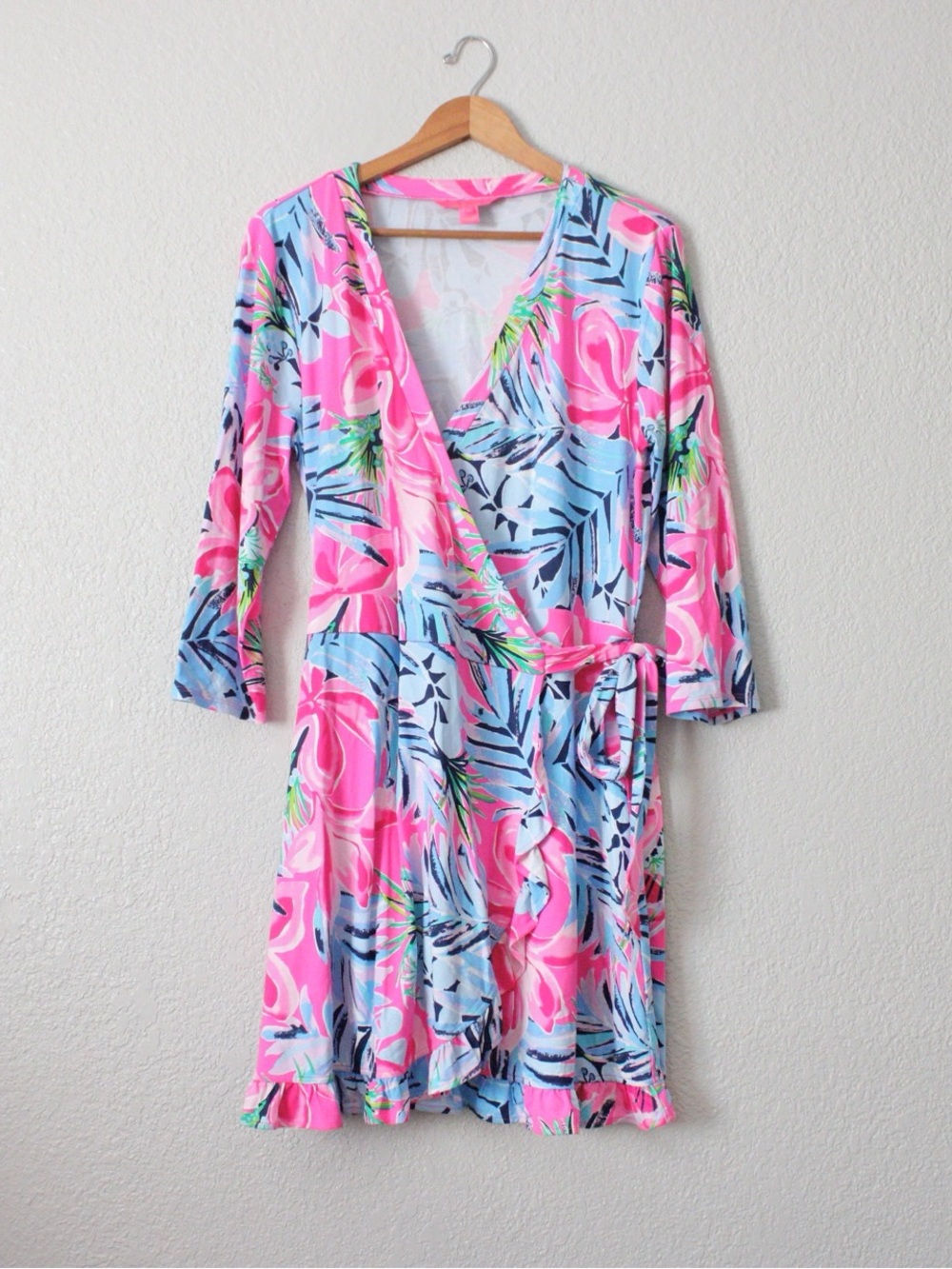 Lilly Pulitzer Jessalynne Wrap Romper Cockatoo Pink Pretty in Pink XL
